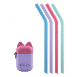 Ello Fold and Store Silicone Straw Set with Case | XI6974528