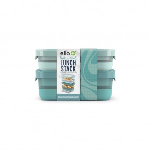 Ello Lunch Bento Stack Plastic Food Storage Container, Set of 2 | FD0516479