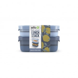 Ello Lunch Bento Stack Plastic Food Storage Container, Set of 2 | LQ6839201