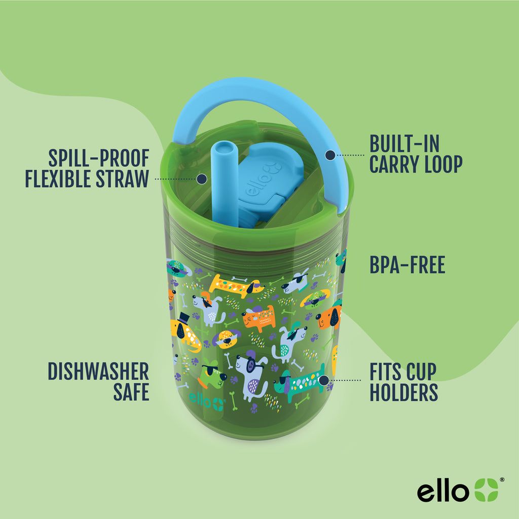 Ello Bop 12oz Leakproof Tumbler with Optional Straw, Set of 2 | LR6853947