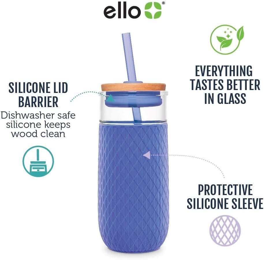 Ello Devon 18oz Glass Tumbler with Straw | RB5046817