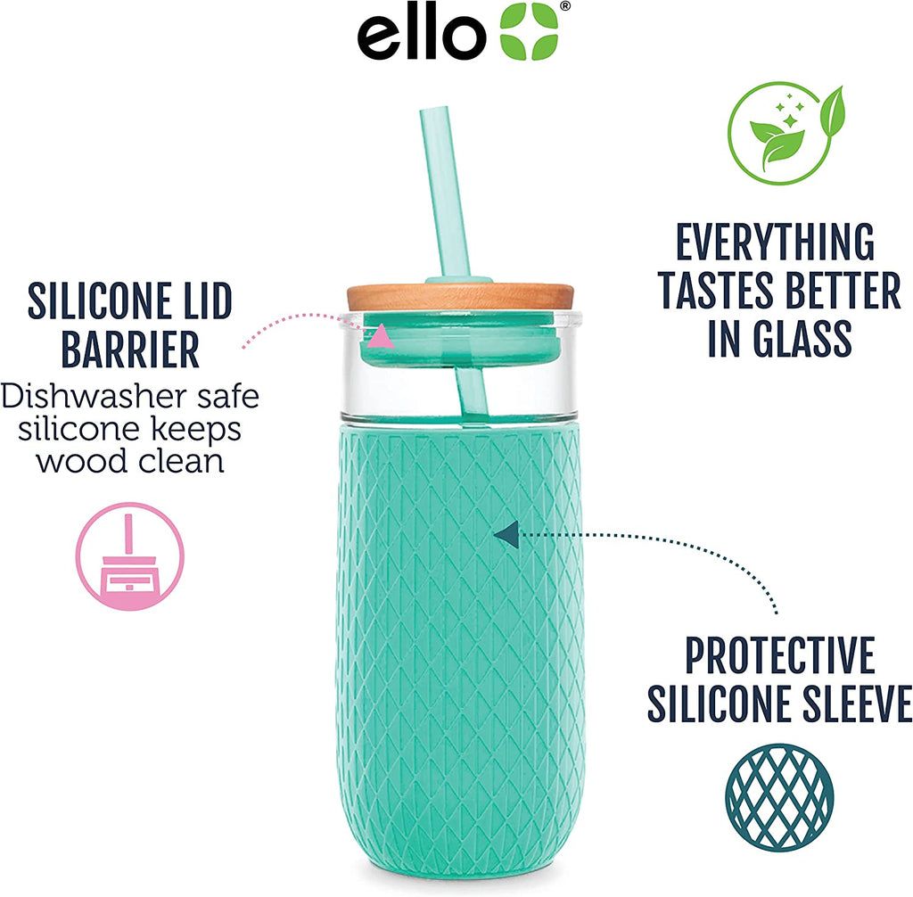 Ello Devon 18oz Glass Tumbler with Straw | NK9534721