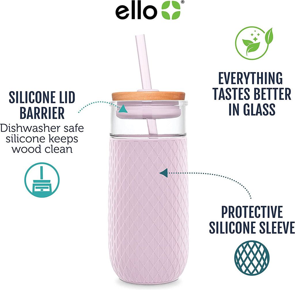 Ello Devon 18oz Glass Tumbler with Straw | UF5423167