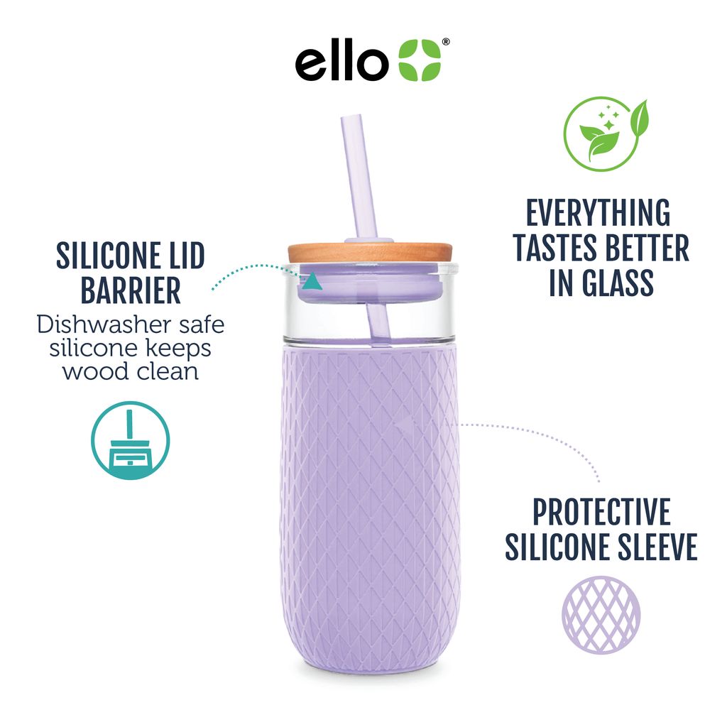 Ello Devon 18oz Glass Tumbler with Straw | CO2857930