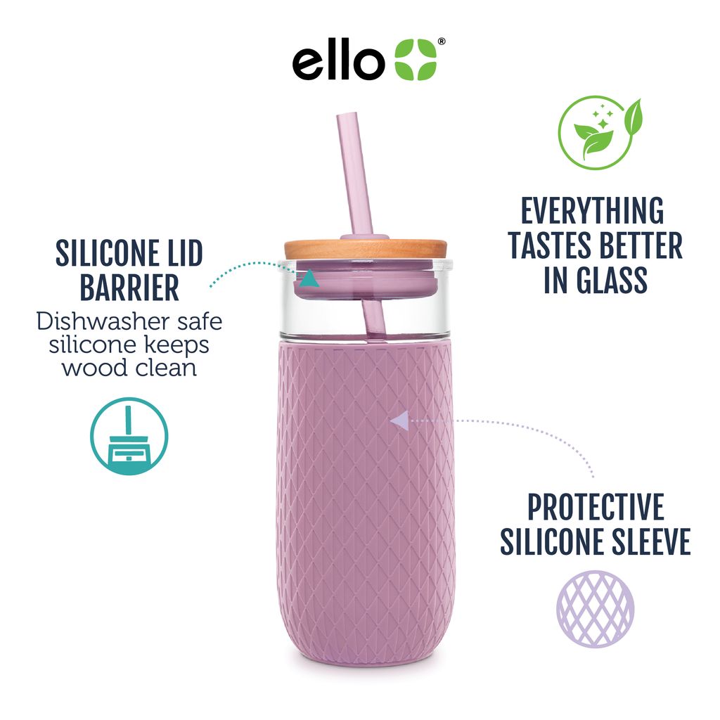 Ello Devon 18oz Glass Tumbler with Straw | AK5846732