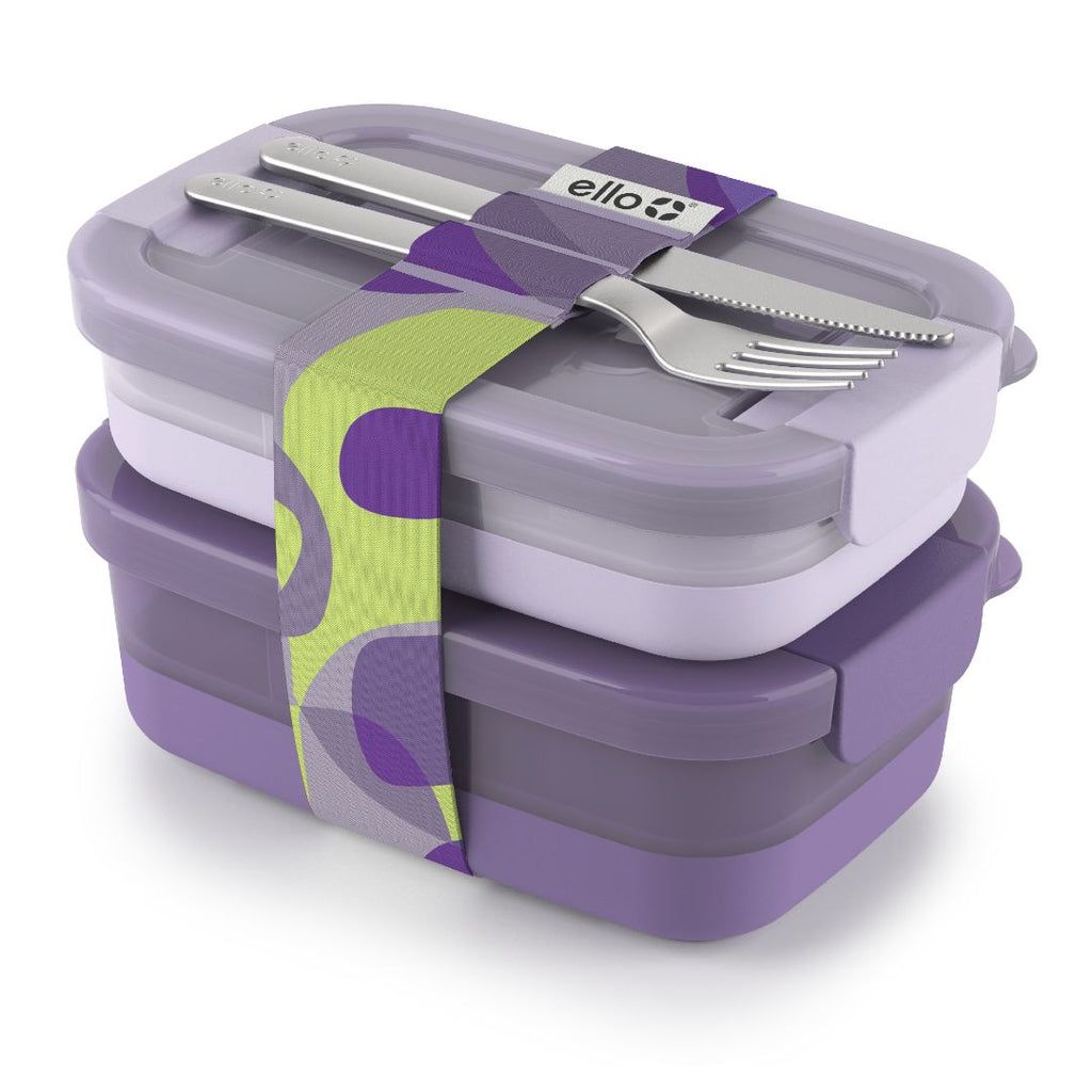 Ello Lunch Bento Stack Plastic Food Storage Container, Set of 2 | SY5730918