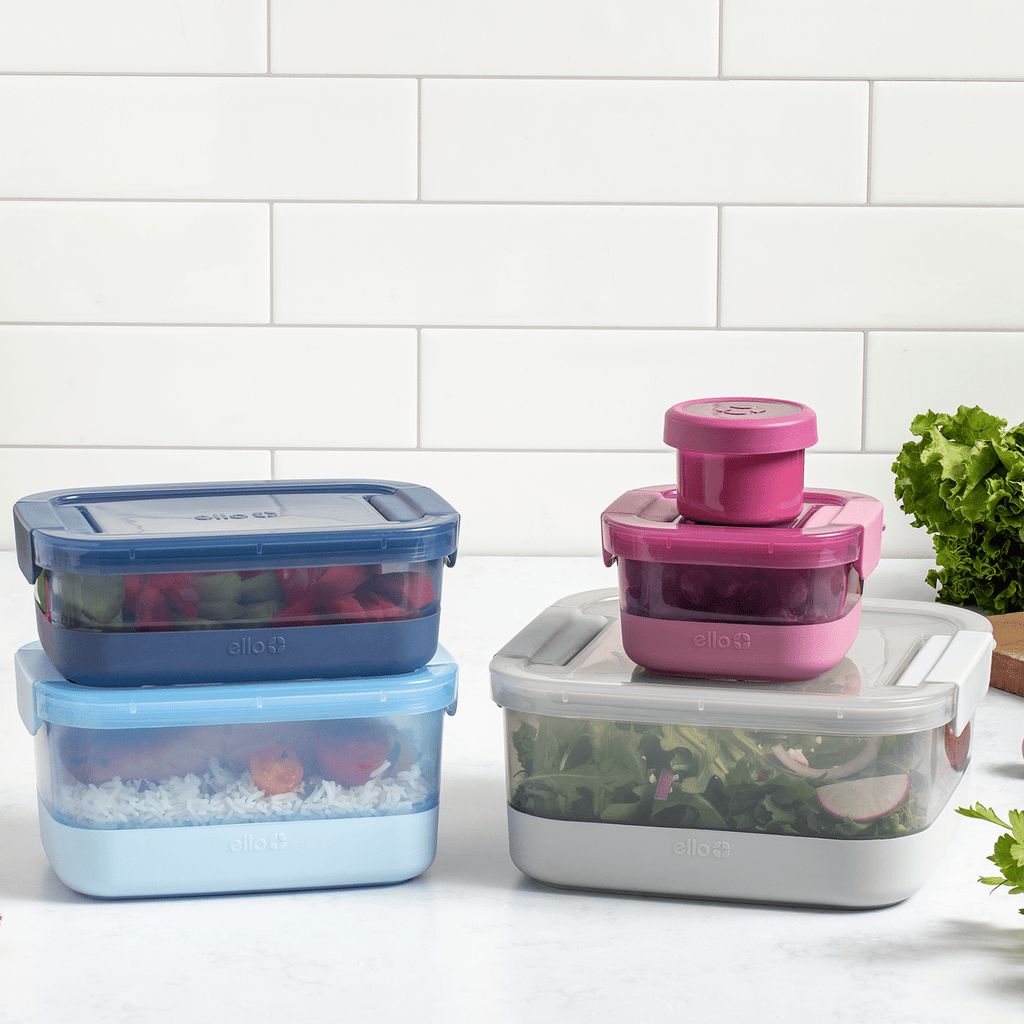 Ello Plastic Food Storage Containers with Soft Base, Mixed Set of 5 | IF3920865