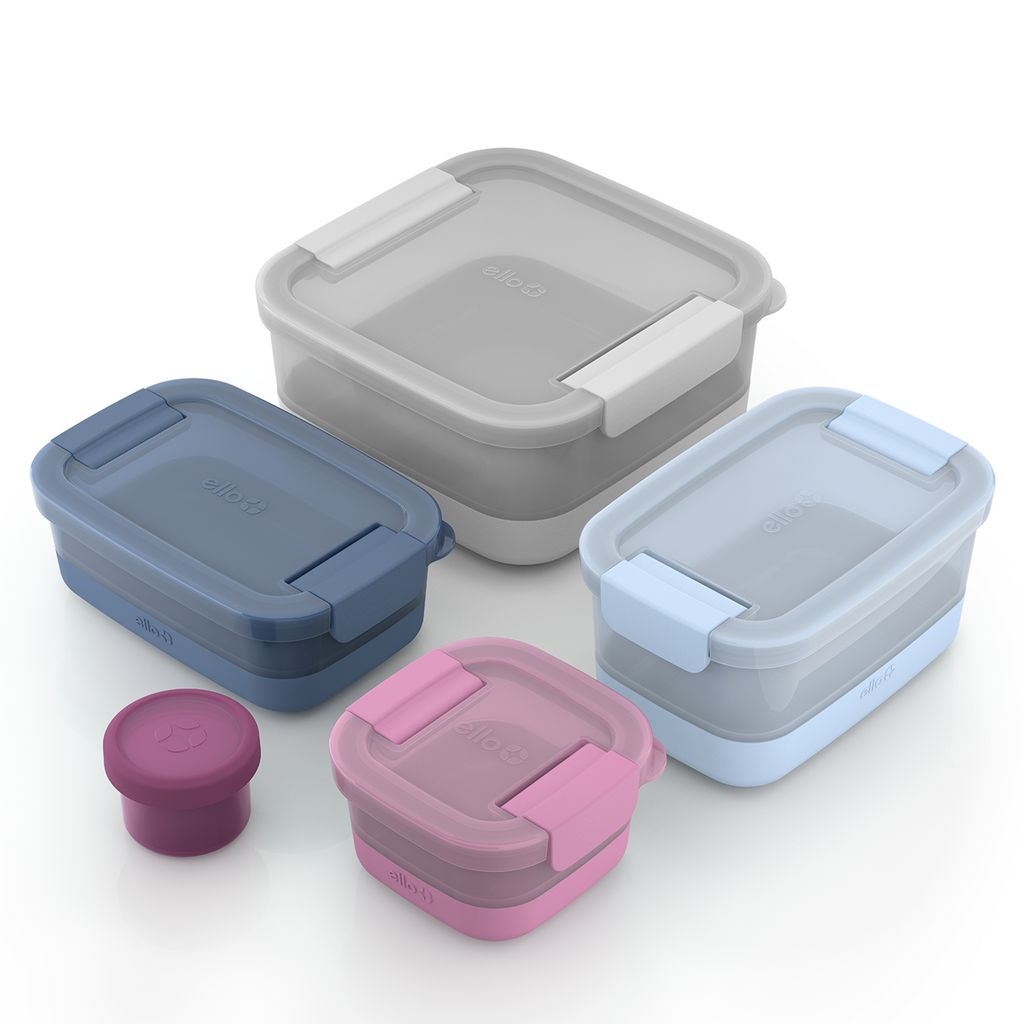 Ello Plastic Food Storage Containers with Soft Base, Mixed Set of 5 | IF3920865