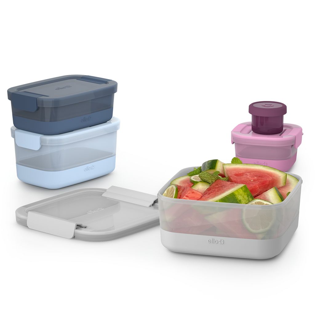 Ello Plastic Food Storage Containers with Soft Base, Mixed Set of 5 | IF3920865