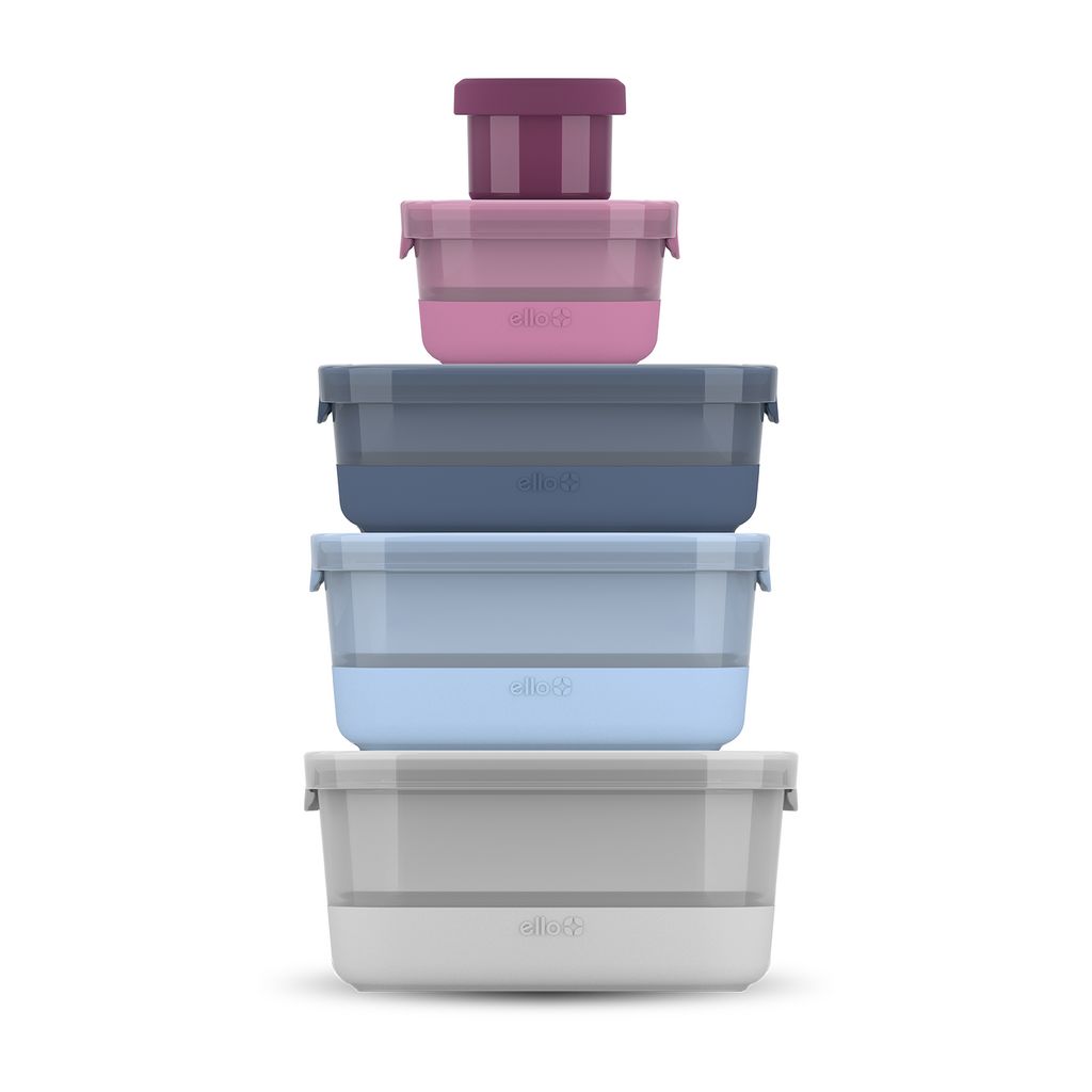 Ello Plastic Food Storage Containers with Soft Base, Mixed Set of 5 | IF3920865