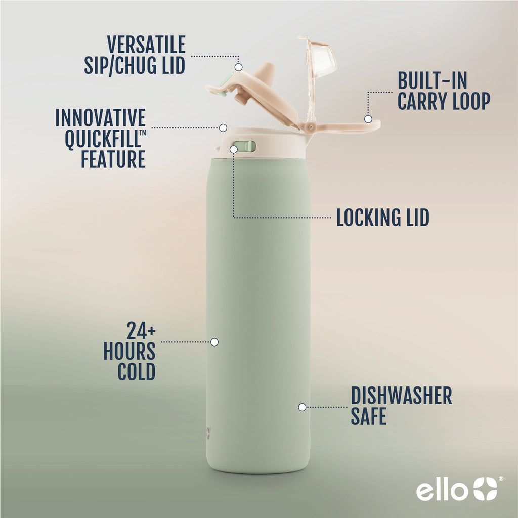 Ello Pop & Fill Stainless Steel Water Bottle | LX5421683