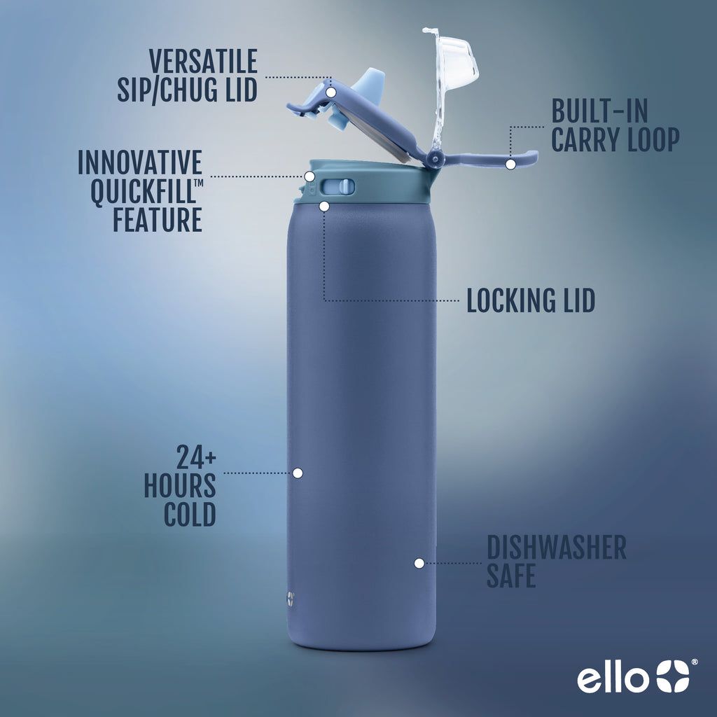 Ello Pop & Fill Stainless Steel Water Bottle | OR5186794