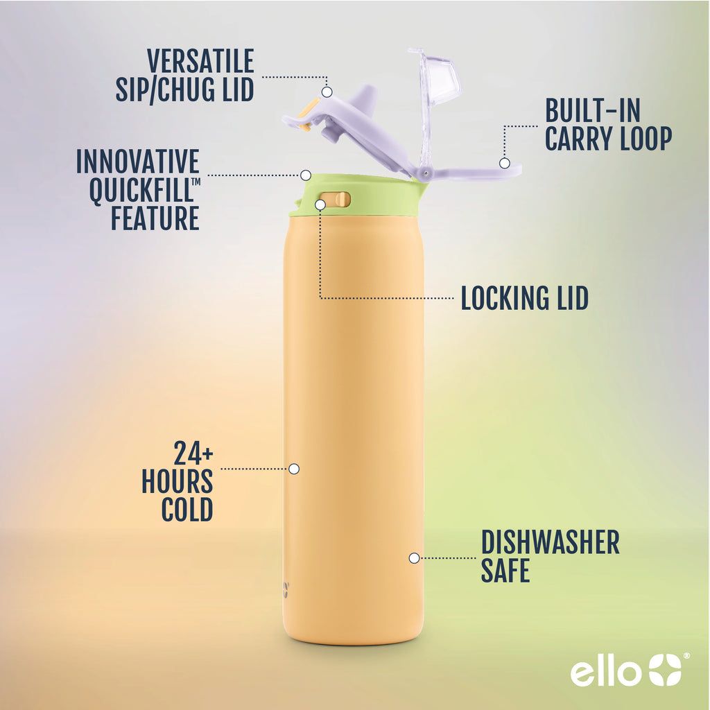 Ello Pop & Fill Stainless Steel Water Bottle | UT2105948