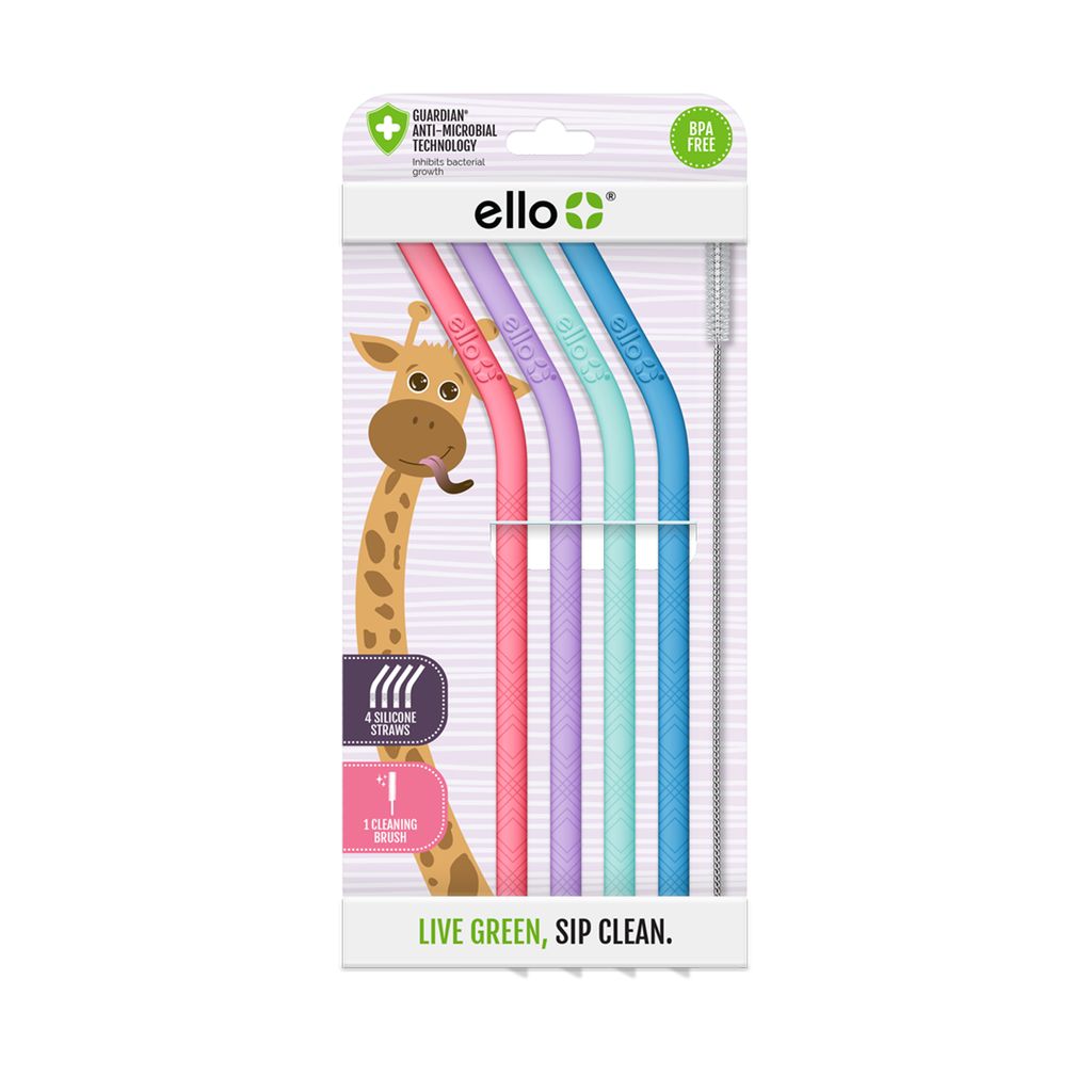 Ello Silicone Reusable Straws - Set of 4 | JG4876520